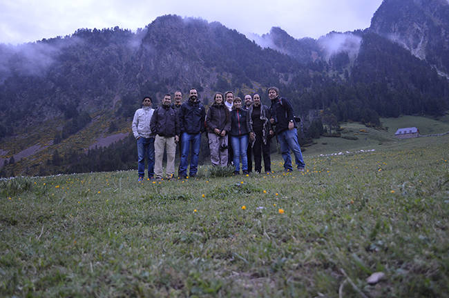 Miembros de la Alianza Europa para la Conservación del Lobo, en Vall d'Arán (Lleida). Foto: Duarte Cadete.