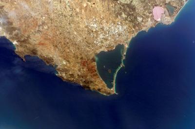 Imagen de satélite del Mar Menor (foto: NASA).