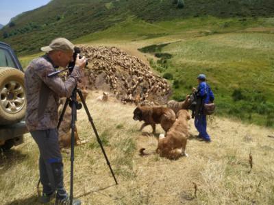 Un momento de la grabación del documental “Tierra de lobos, escuela de pastores” (foto: IESA-CSIC).
